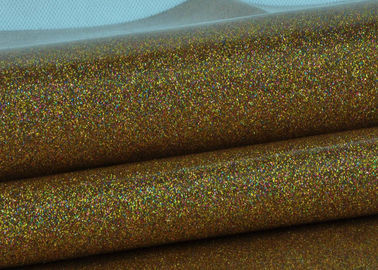 Chiny Tkanina syntetyczna z lustrem Skórzana tkanina z brokatem / Tkanina ze złotym połyskiem Grubość 0,4 mm dostawca
