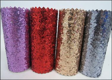 Chiny Sparkle Mixed Glitter Fabric Sheets, Pu Leather Multi Color Glitter Fabric fabryka